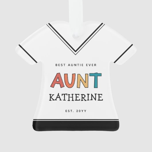 叔母パーソナライズされたレトロギフト最高のおばさん今までにかわいい オーナメント (裏面)