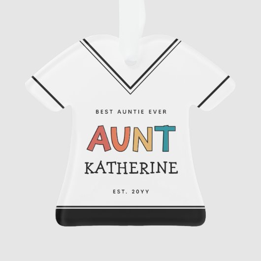 叔母パーソナライズされたレトロギフト最高のおばさん今までにかわいい オーナメント (正面)