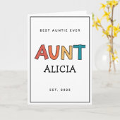 叔母パーソナライズされたレトロギフト最高のおばさん今までにかわいい カード (黄色い花)