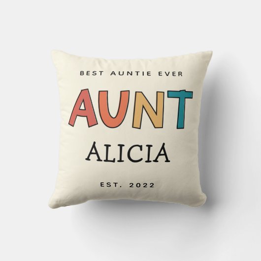 叔母パーソナライズされたレトロギフト最高のおばさん今までにかわいい クッション (裏面)