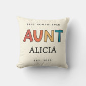 叔母パーソナライズされたレトロギフト最高のおばさん今までにかわいい クッション (正面)