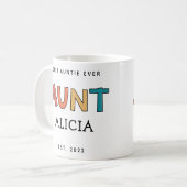 叔母パーソナライズされたレトロギフト最高のおばさん今までにかわいい コーヒーマグカップ (正面左)