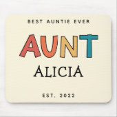 叔母パーソナライズされたレトロギフト最高のおばさん今までにかわいい マウスパッド (正面)