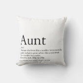 叔母パーソナライズされた定義引用文白黒 クッション (正面)