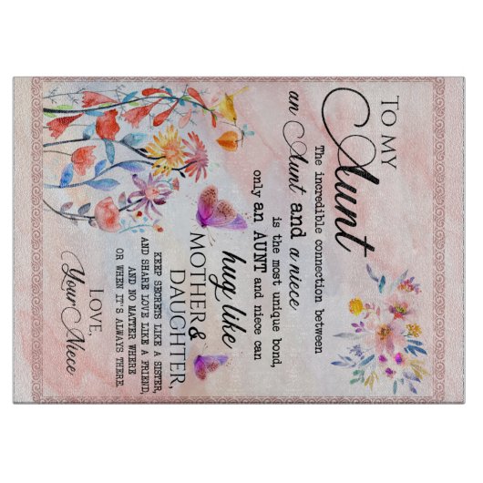 叔母パーソナライズされた宛の手紙 カッティングボード (正面)