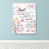 叔母パーソナライズされた宛の手紙 キャンバスプリント (インサイチュ (ウッドフロア))