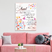 叔母パーソナライズされた宛の手紙 キャンバスプリント (インサイチュ (リビング))