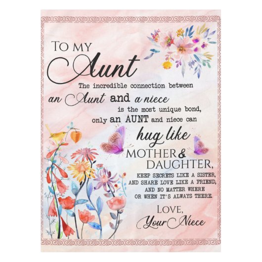 叔母パーソナライズされた宛の手紙 テーブルクロス (正面)