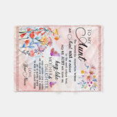 叔母パーソナライズされた宛の手紙 フリースブランケット (正面(横))