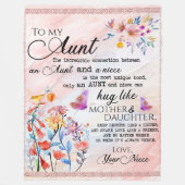 叔母パーソナライズされた宛の手紙 フリースブランケット (正面)