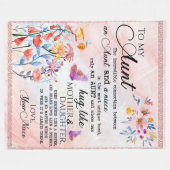 叔母パーソナライズされた宛の手紙 フリースブランケット (正面(横))