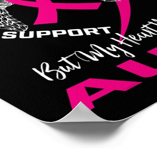 叔母ピンクの乳がん認識度の記念喪失 ポスター (角)