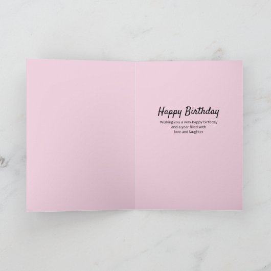 叔母ピンクイエローパーソナライズされたフローラ誕生日 カード (内部)