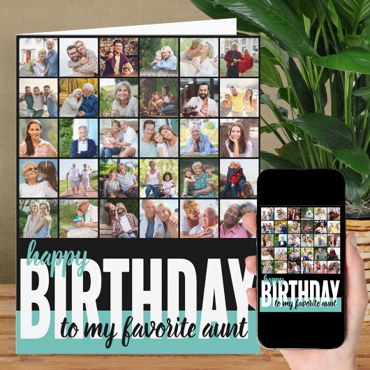 叔母フォトコラージュ31写真ハッピーバースデー カード