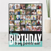 叔母フォトコラージュ31写真ハッピーバースデー カード (正面)