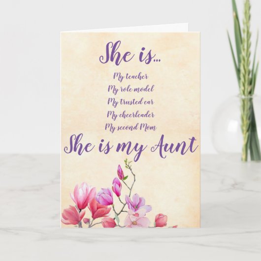 叔母フラワーズ誕生日カード カード (正面)