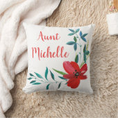 叔母フローラ名タイポグラフィ クッション (ブランケット)