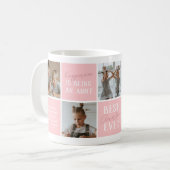 叔母モダン叔母フォトコラージュピンク コーヒーマグカップ (正面左)