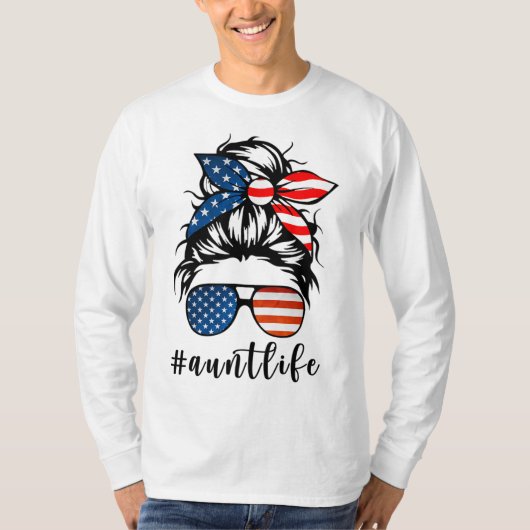 叔母ライフメッシーバンヘアバンダナサングラスアメリク Tシャツ (正面)