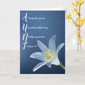 叔母叔母フローラ誕生日カード カード (黄色い花)