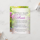 叔母悔やみや弔慰 カード (正面/裏面インサイチュ)