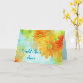 叔母最高のデイジーフローラ カード (黄色い花)