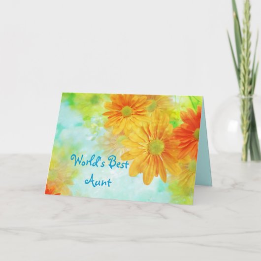 叔母最高のデイジーフローラ カード (正面)