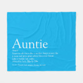 叔母最高の叔母叔母の定義スカイブルーおもしろい フリースブランケット (正面(横))