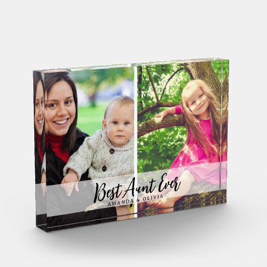 叔母最高の永遠2写真コラージュアウンティギフト フォトブロック (左)