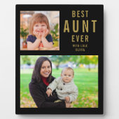 叔母最高のEver 2フォトコラージュ黒と金ゴールド フォトプラーク (正面)