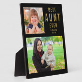 叔母最高のEver 2フォトコラージュ黒と金ゴールド フォトプラーク (側面)