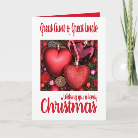 叔母素晴らしと叔父のラブ素晴らしリークリスマスカード シーズンカード (正面)