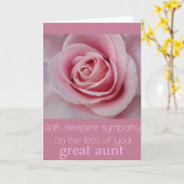 叔母素晴らしバラ悔やみや弔慰カード カード (黄色い花)