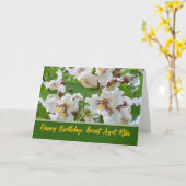 叔母素晴らし誕生日名前の追加Catalpa開花 カード (黄色い花)