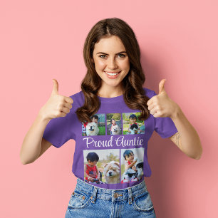 叔母誇りを持った叔母5フォト写真コラージモンタージュ Tシャツ