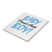 叔母誇りを持った男の赤ちゃんTシャツとギフト タイル (側面)