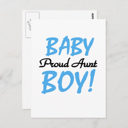 叔母誇りを持った男の赤ちゃんTシャツとギフト ポストカード (正面/裏面)