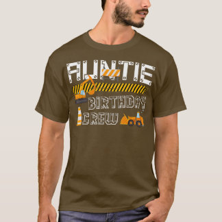 叔母誕生日クルー建築トラックショベル Tシャツ