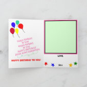 叔母誕生日ピンクカップケーキタワー名 カード (内部)