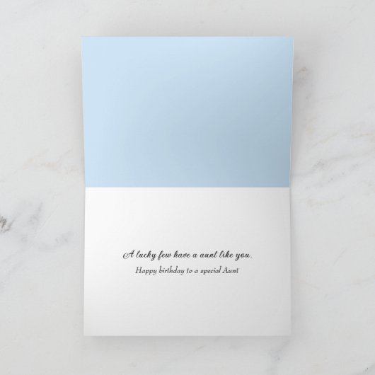 叔母誕生日用の錆びた馬蹄形 カード (内部)