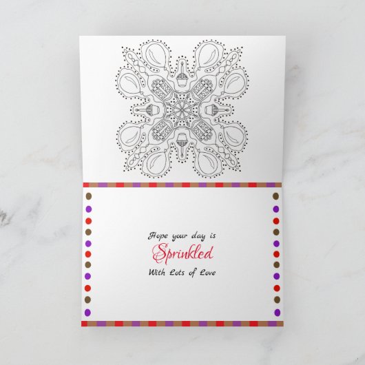 叔母誕生日 |かわいいお洒落カップケーキ カード (内部)