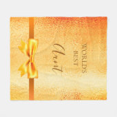 叔母金ゴールドエレガント弓 フリースブランケット (正面(横))