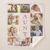 叔母10フォトコラージュピンク シェルパブランケット (正面)