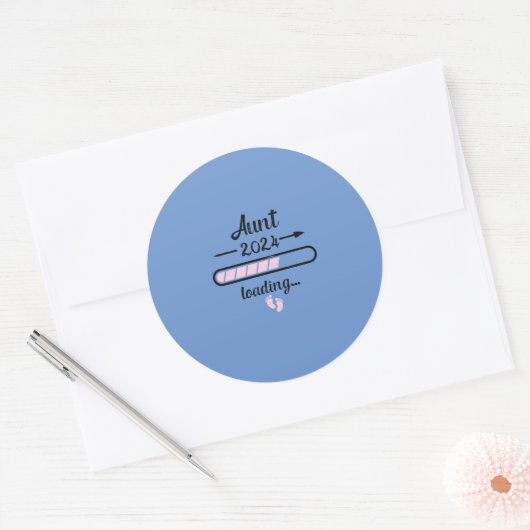 叔母2024ローディング妊娠叔母誕生 ラウンドシール (封筒)