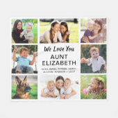 叔母8フォトコラージュ フリースブランケット (正面(横))