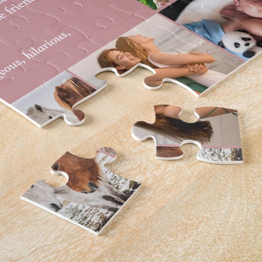 叔母、叔母の定義14フォトコラージュピンクおもしろい ジグソーパズル (側面)