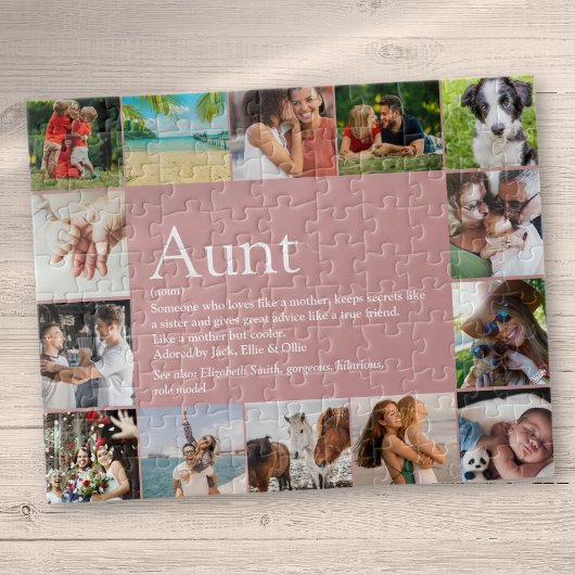 叔母、叔母の定義14フォトコラージュピンクおもしろい ジグソーパズル