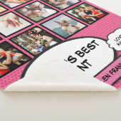 叔母Auntieおもしろい漫画ガーリーピンクフォトコラージュ シェルパブランケット (3/4)