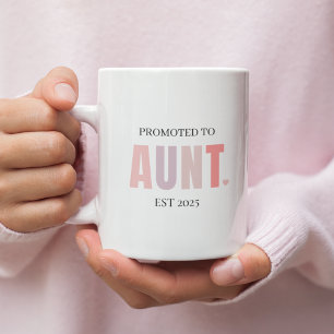 叔母EST 2025マグカップに昇格 新しい叔母ギフト ツートーンマグカップ