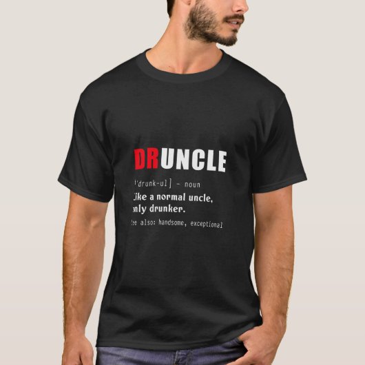 叔父おもしろいのビール愛飲のための定義の酔い Tシャツ (正面)